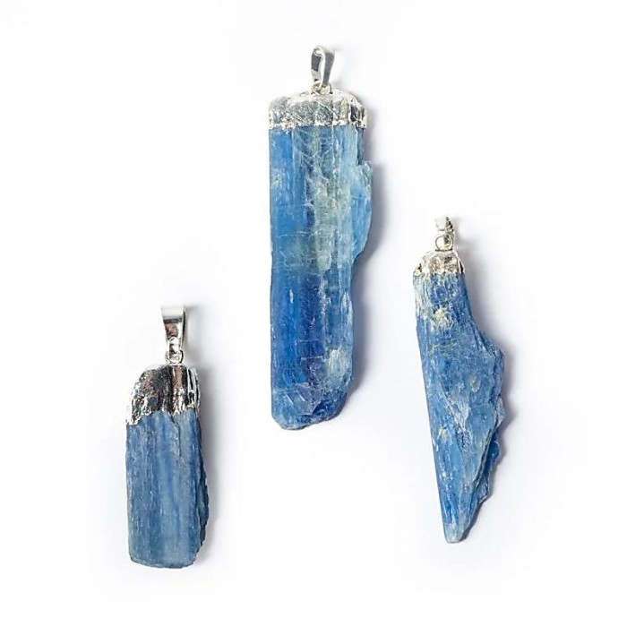 Μενταγιόν Μπλε Κυανίτη ακατέργαστο Μεταλλικό Δέσιμο (Blue Kyanite) Μενταγιόν